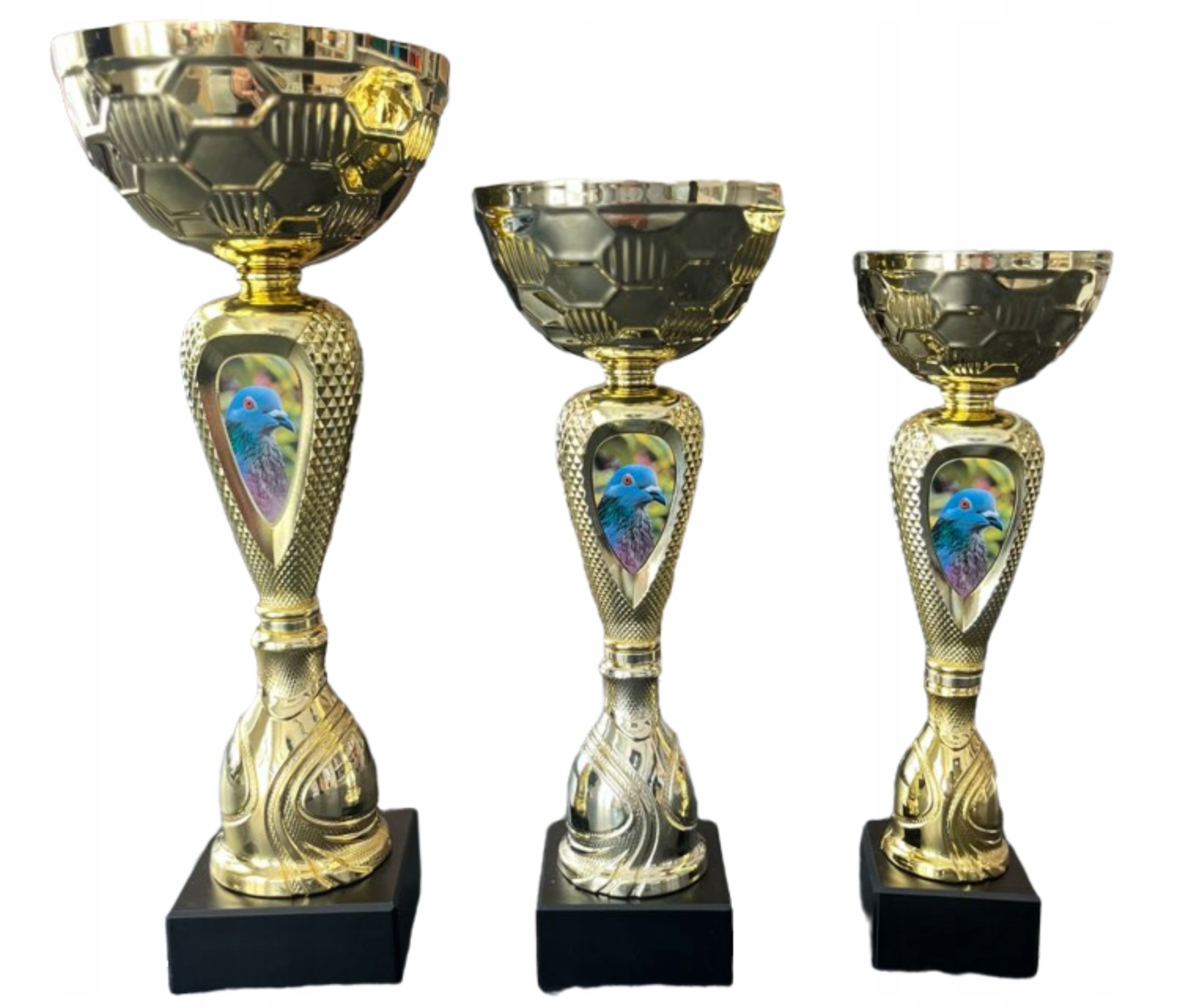 Holubí holubí sada 3 pohárů komplet 26, 24, 23 cm bonus