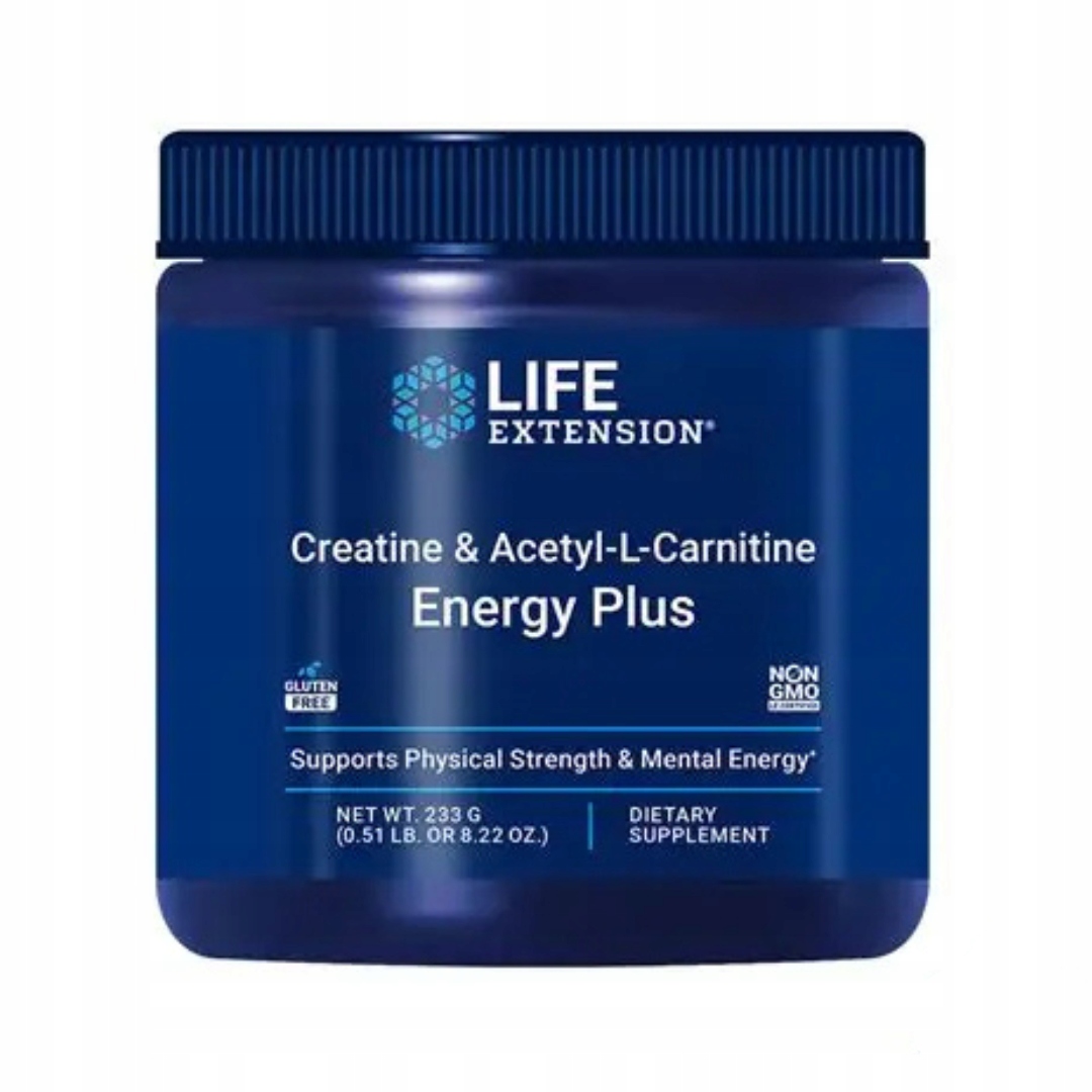 Life Extension Kreatin a acetyl-L-karnitin Energy Plus prášek 233g