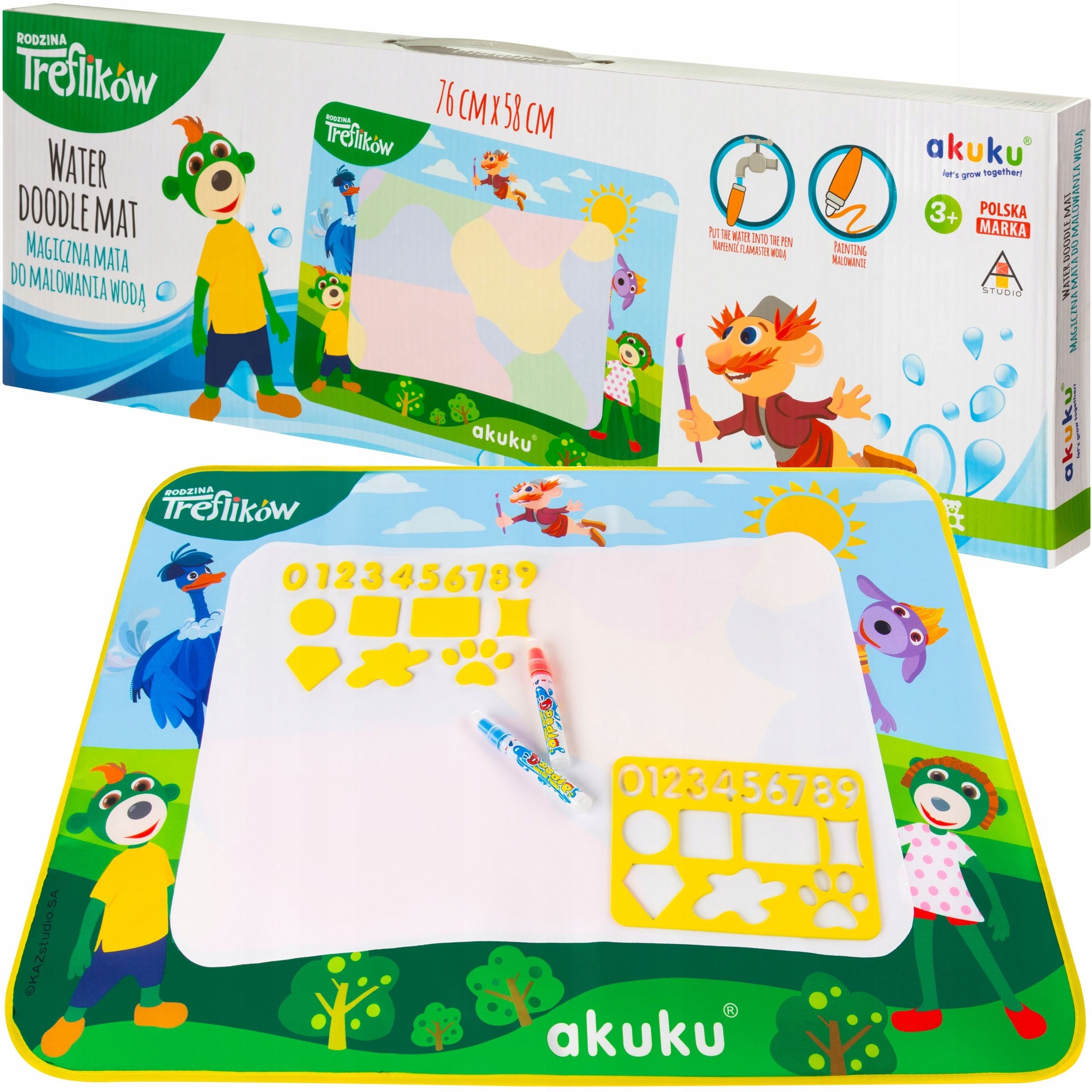 Akuku Magiczna MATA WODNA do rysowania malowania PISAK Flamaster zestaw Marka Akuku