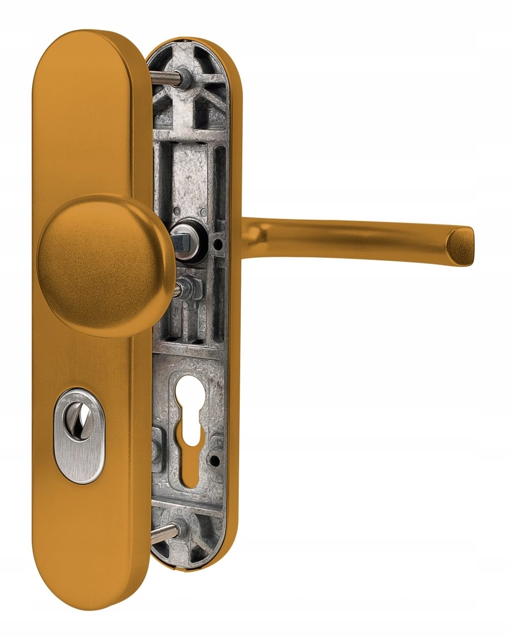 kľučka s gombíkom na dvere proti vlámaniu, rozteč 72 mm