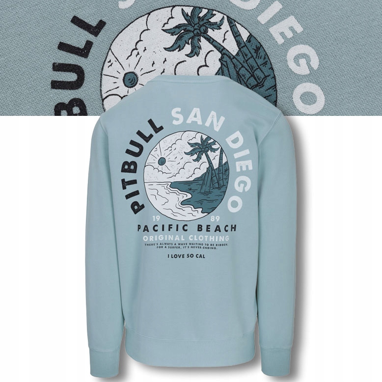 Męska Bluza bez kaptura Pitbull Crewneck Planetsurf Bluza z nadrukiem