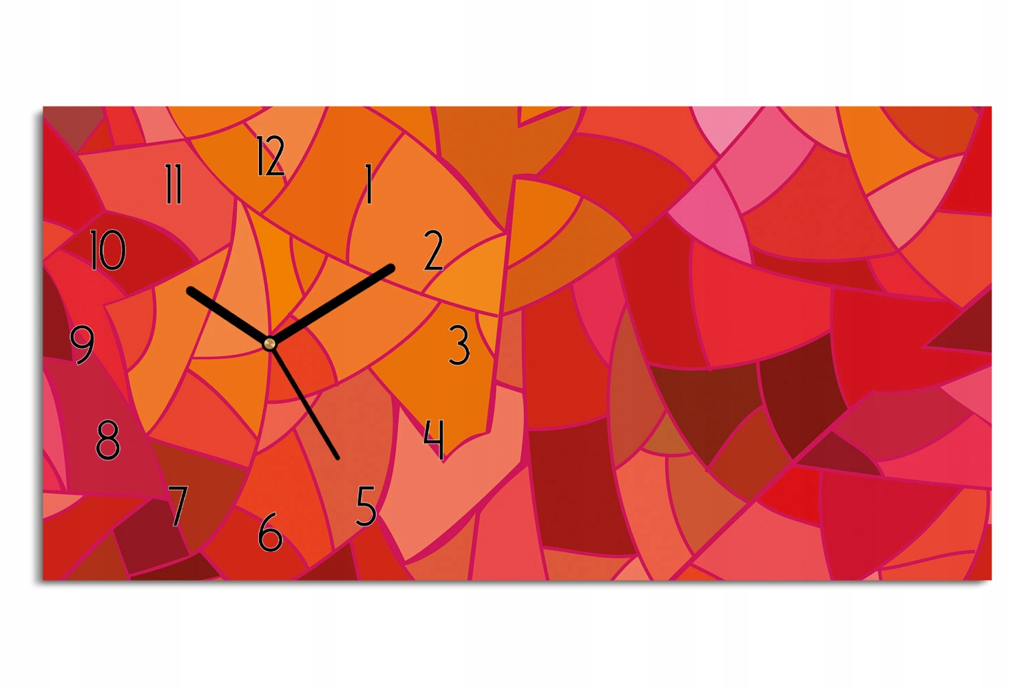 skleněné hodiny do jídelny 60x30 Geometrie mozaika