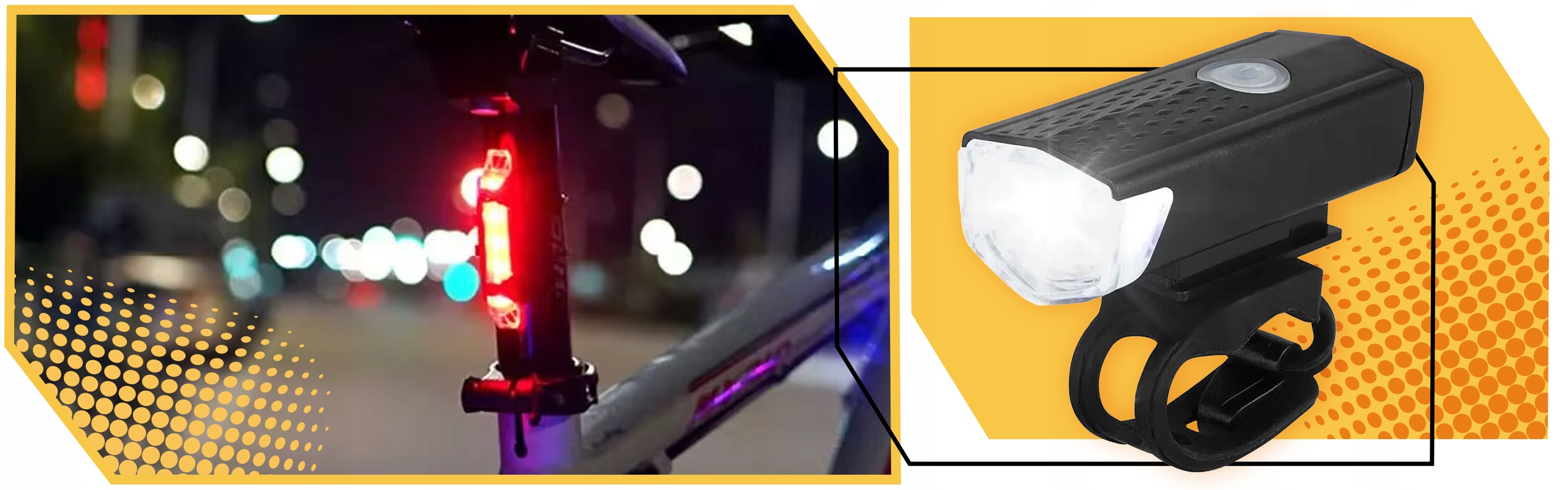 Zestaw rowerowy LAMPKA ROWEROWA PRZÓD TYŁ WODOODPORNA + CHWYTY GRIPY RĄCZKI Źródło światła dioda LED