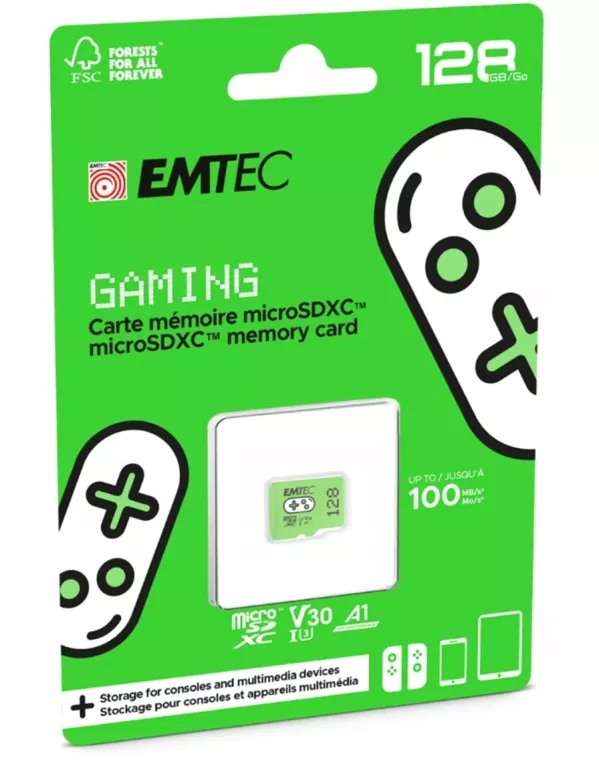 Karta Emtec Microsd 128GB Uhs-i U3 V30 A1 Gaming 3126170175939