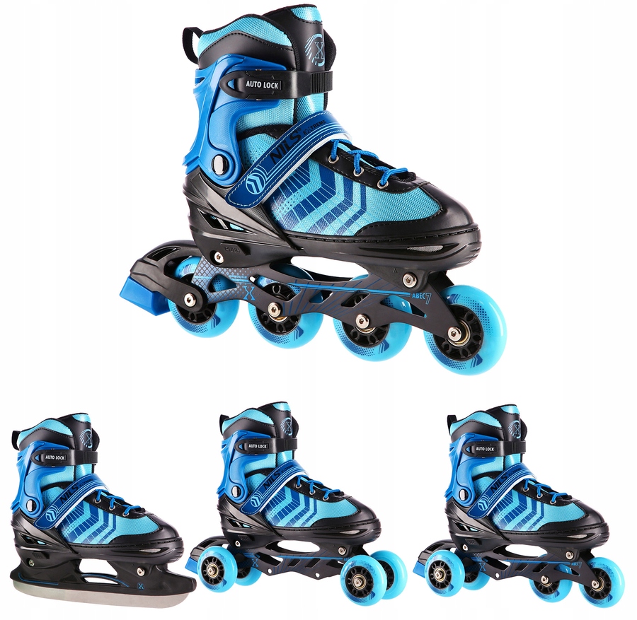 Brusle 2V1 Nils Extreme 4v1 Černo-modré Vel. M(34-38) Brusle Na Led NH18192A