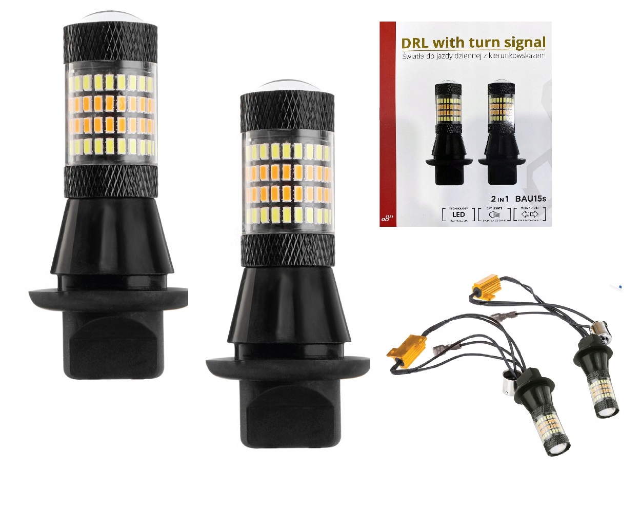 02451 - 2в1 дневные ходовые огни DRL LED + указатель поворота PY21W