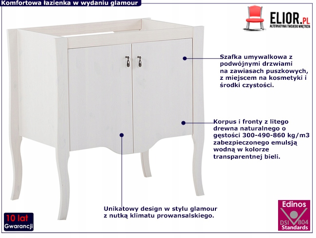 SZAFKA POD UMYWALKĘ STOJĄCA DO ŁAZIENKI DREWNIANA Kod producenta K-09123