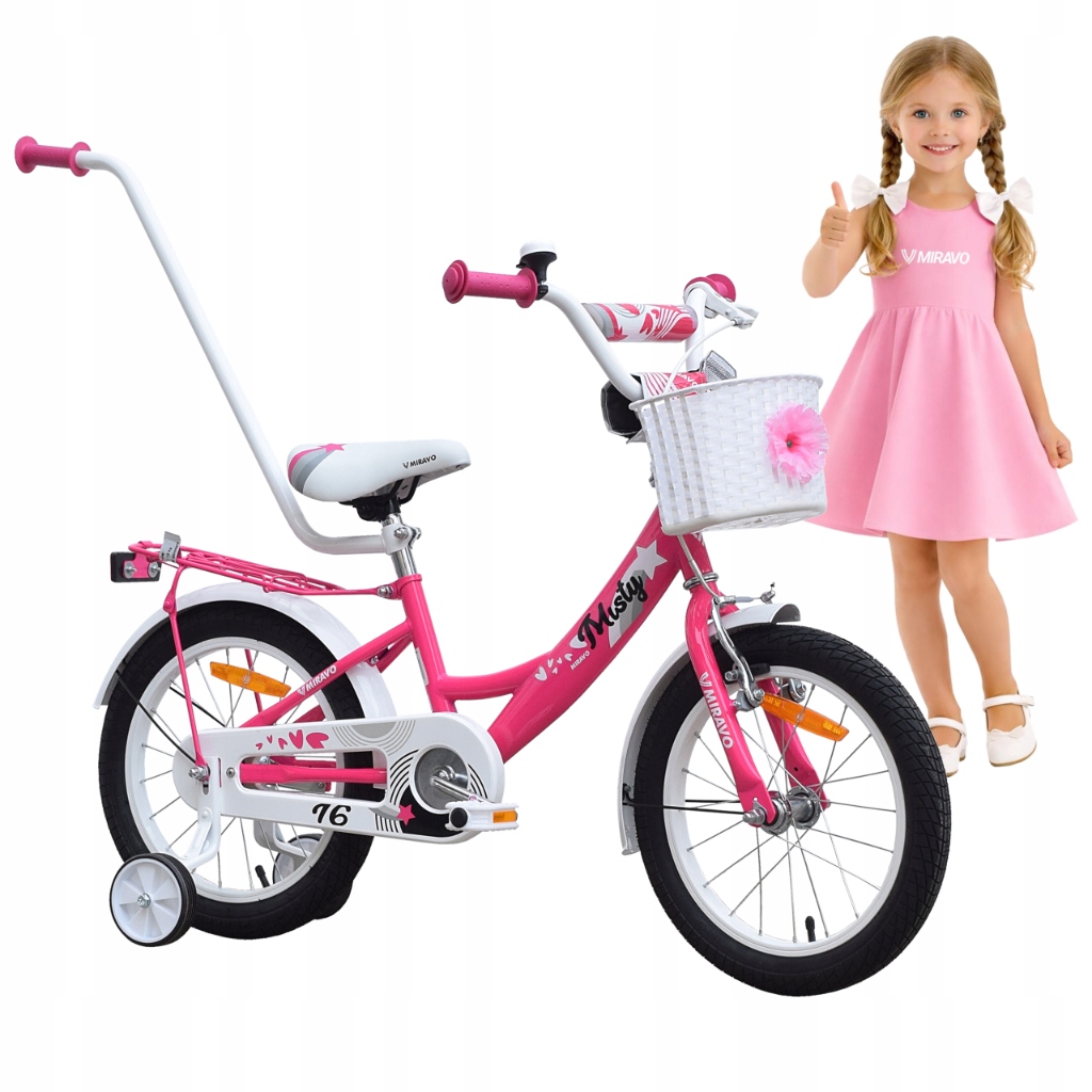 Rowerek Dziecięcy 16 Cali Rower Dla Dziewczynki Koszyk I Prowadnik