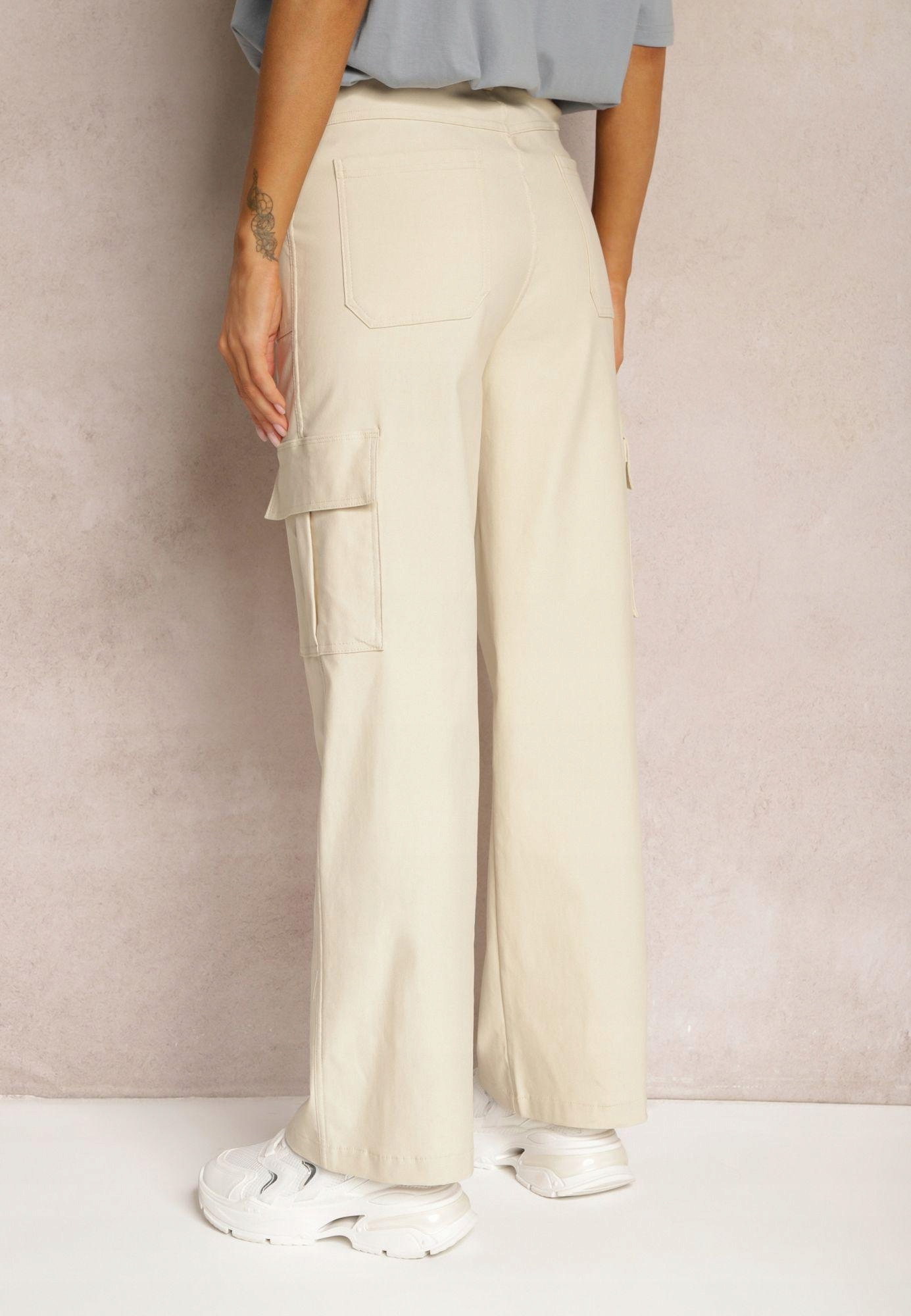 Renee Jasnobeżowe podnie damskie S Szerokie Wzór dominujący bez wzoru