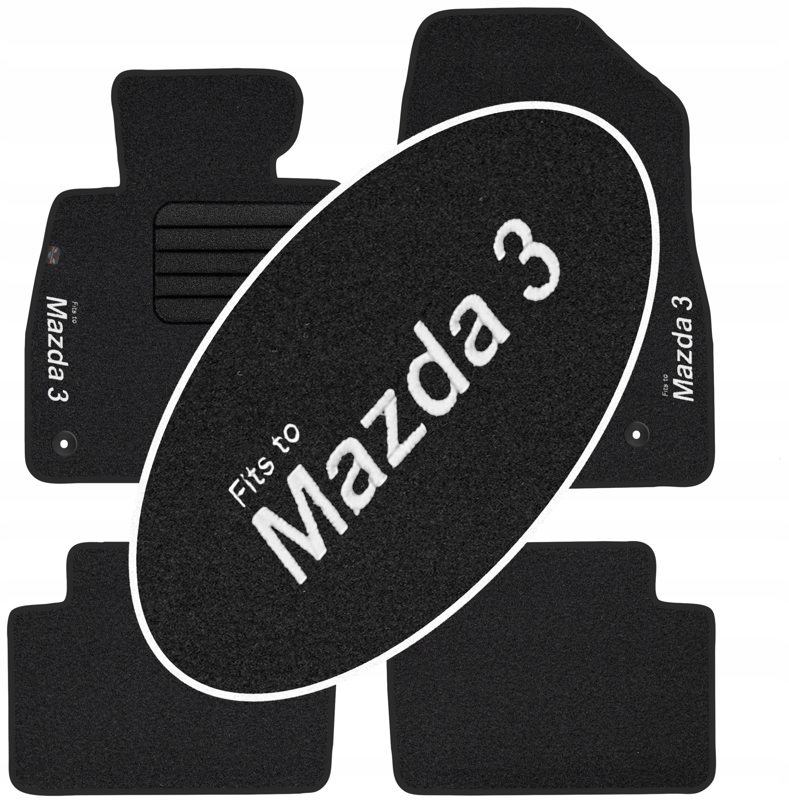 

Mazda 3 III 2013-2018 Welurowe z Haftem