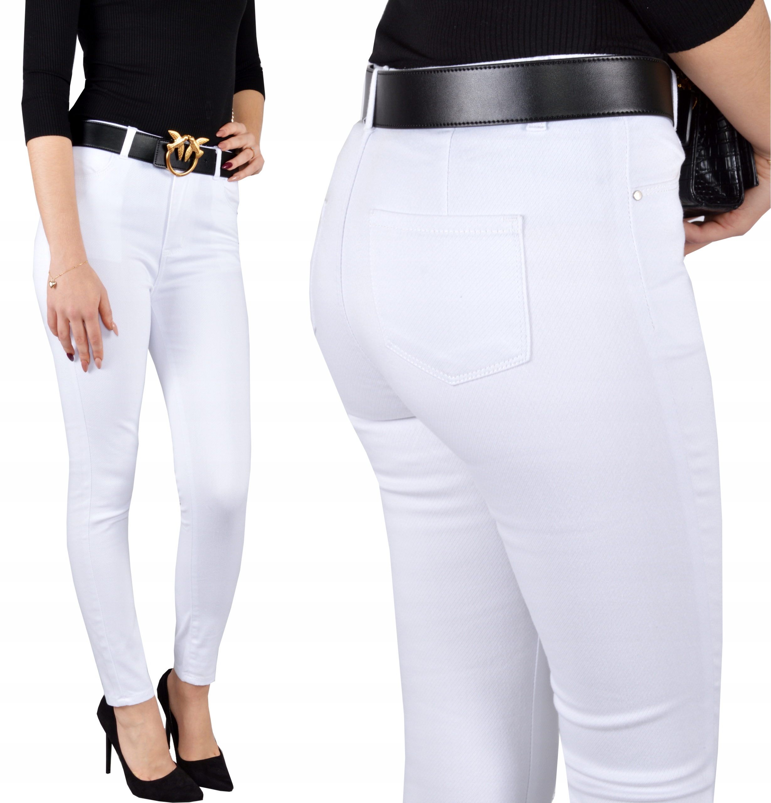 

Damskie Spodnie Jeansy Jeansowe Modelujące Prążki