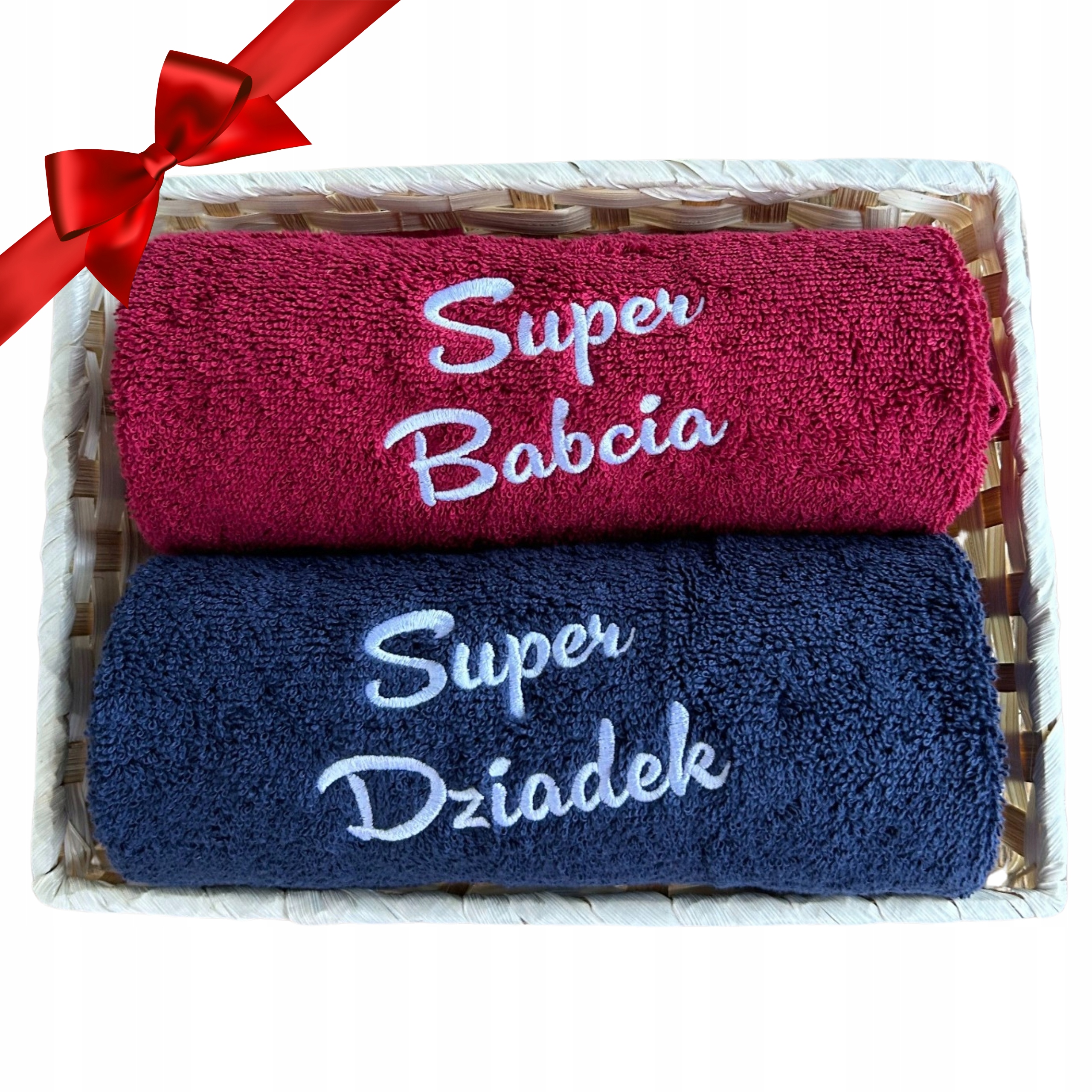 Ručník Na Den Babičky A Dědečka Vyšívaný Set Hotový Dárek 50x100 cm