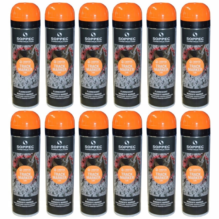 SOPPEC FARBA DROGOWA DO ZNAKOWANIA POMARAŃCZ 12szt