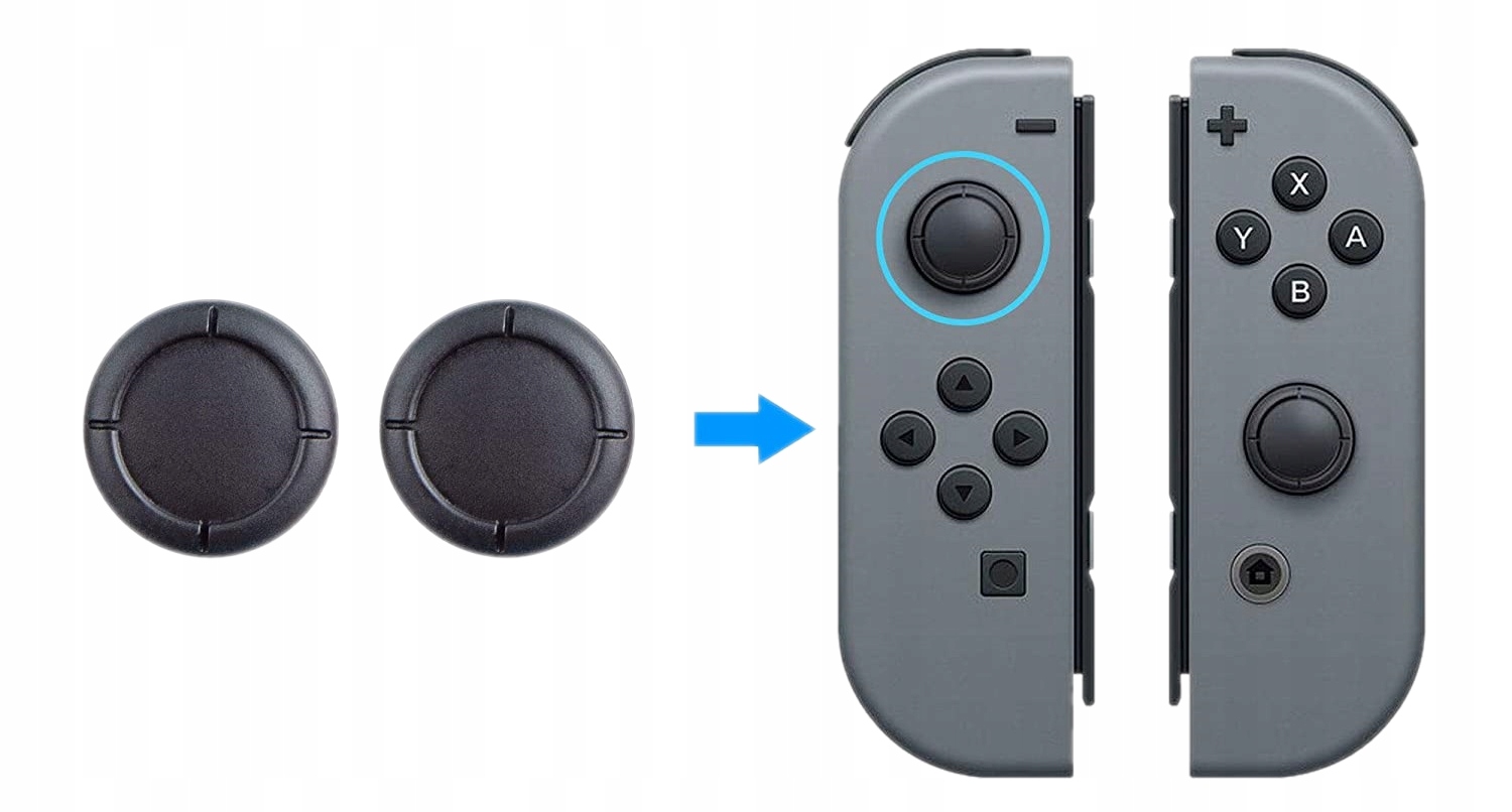 CZARNE NAKŁADKI GUMKI NAPRAWCZE NA PLASTIK JOY-CON