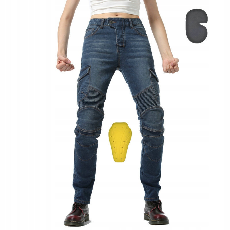 Damskie JEANSY MOTOCYKLOWE SPODNIE OCHRANIACZE