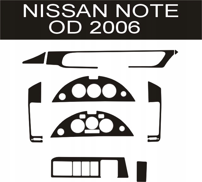 NISSAN NOTE OKLEINY PIANINO BLACK PANEL NAKLEJKI Szerokość produktu 40 cm