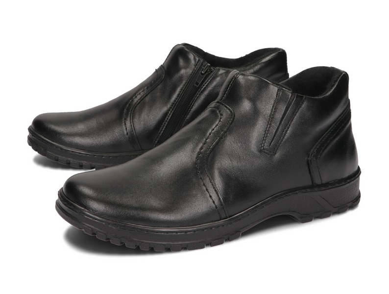 BUTY ZIMOWE KOZAKI MĘSKIE POLSKIE 355 CZARNY 39 Materiał zewnętrzny skóra naturalna