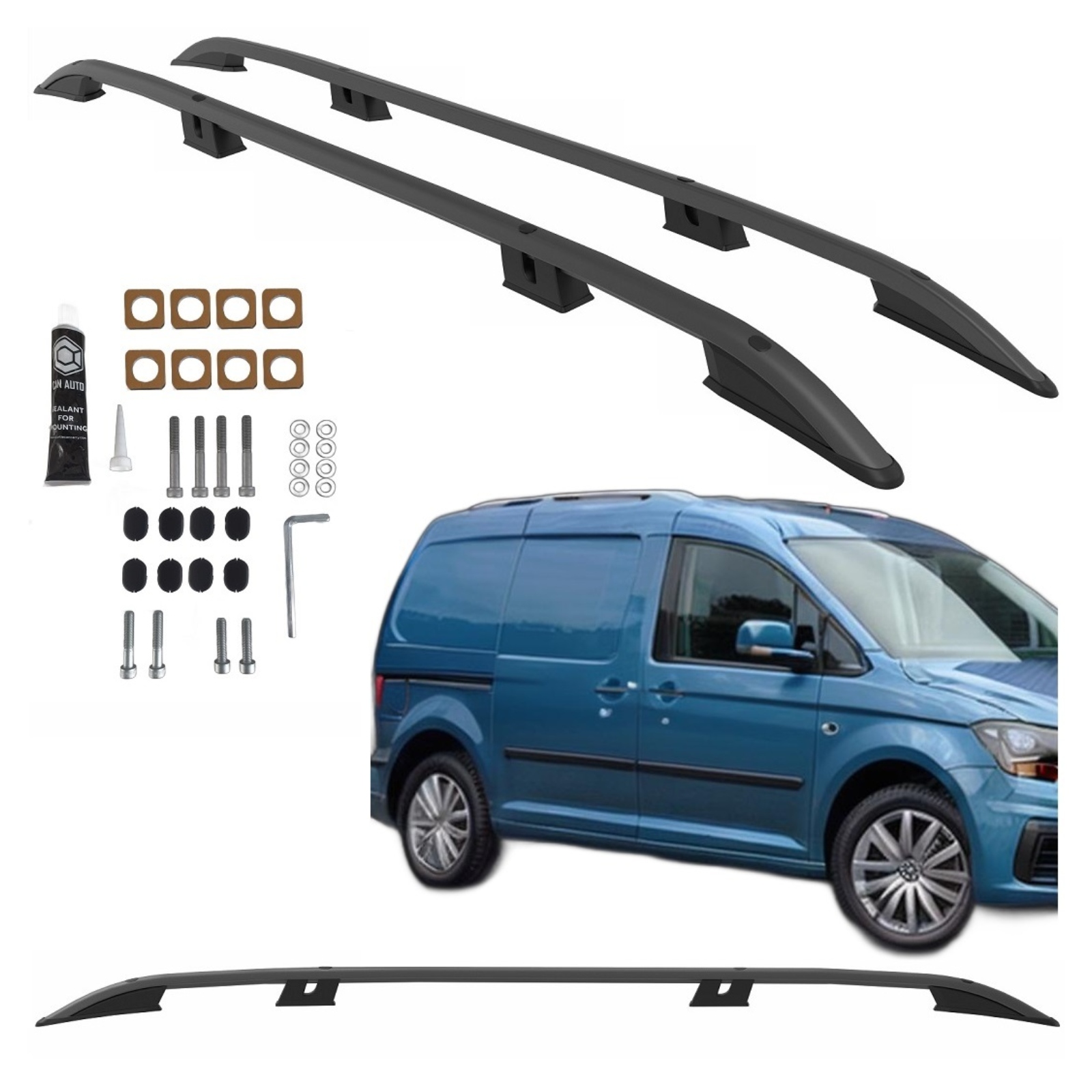 Střešní Relingy Volkswagen Caddy Maxi Od 2020 L2 Dlouhé Long Černé