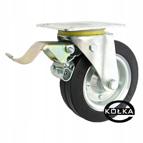 Kovovo-gumové kolečko o průměru 180 mm, otočné, brzda