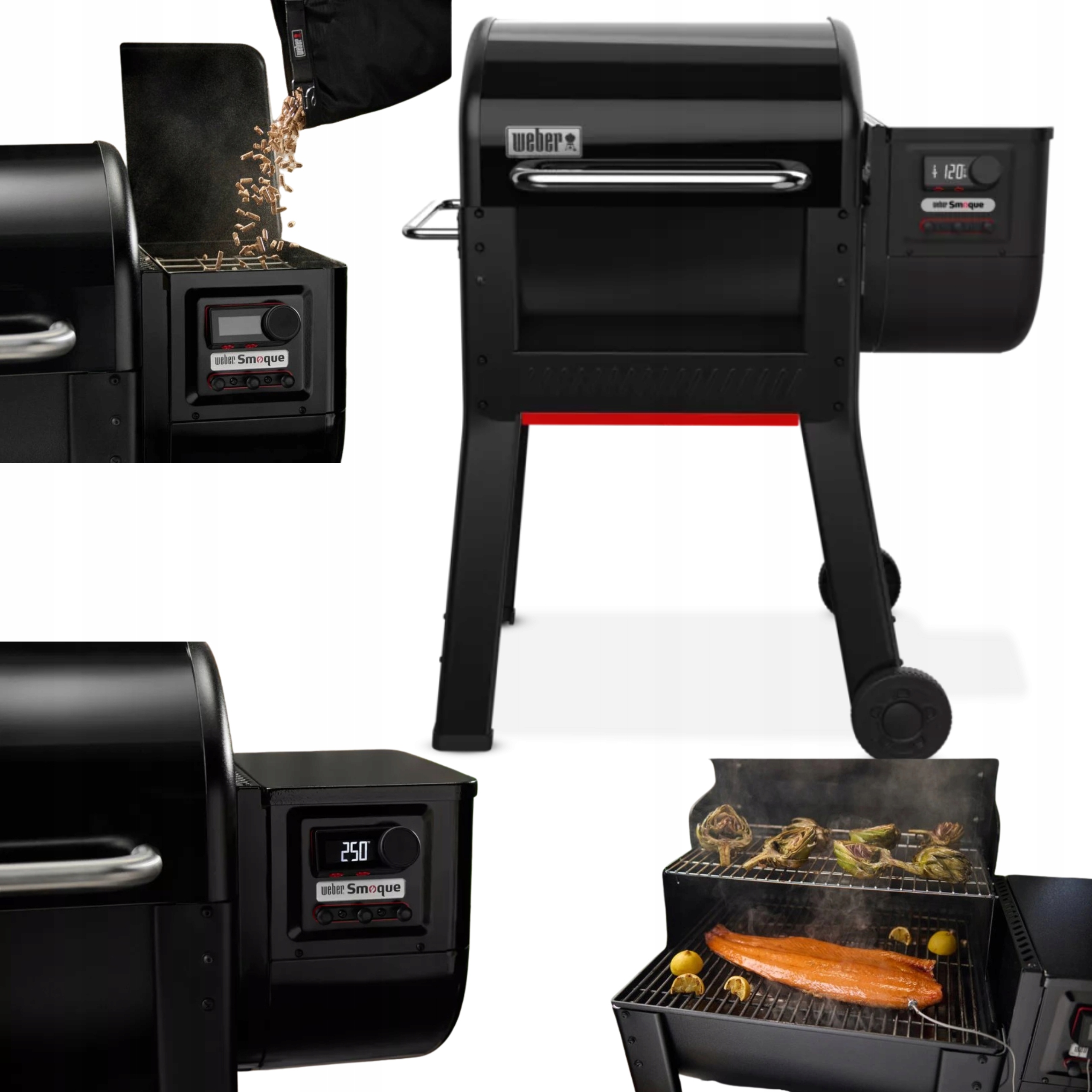 Weber Smoque Grill Na Pellet ogrodowy Wędzarnia Pelletowa z termometrem Bbq
