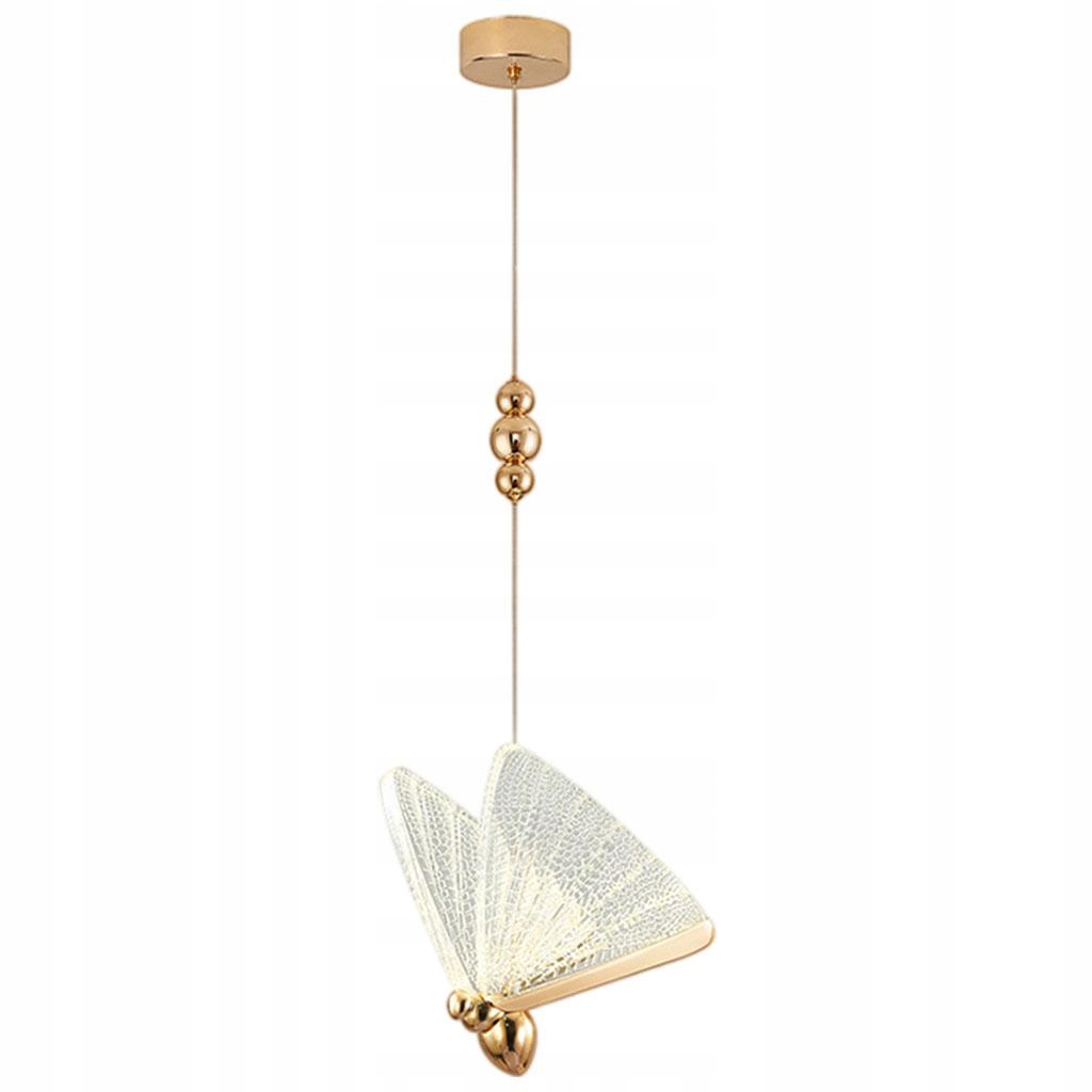 Kreatívna lampa luster motýľa zlato l teplá
