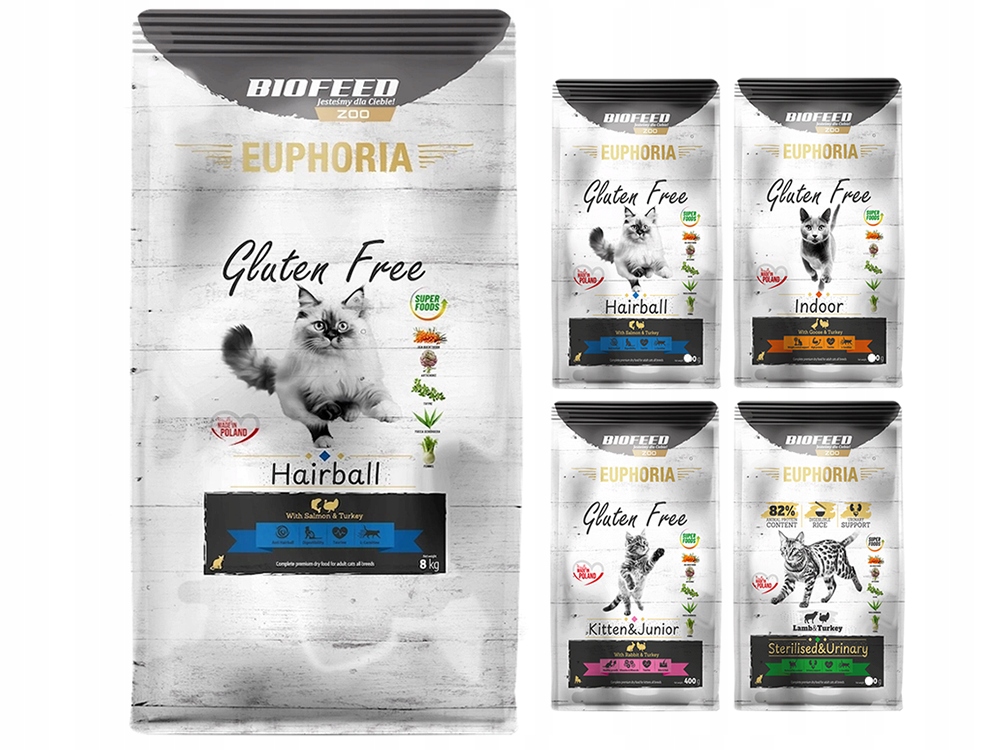 Biofeed Gluten Free Sucha karma dla kota Hairball 8kg