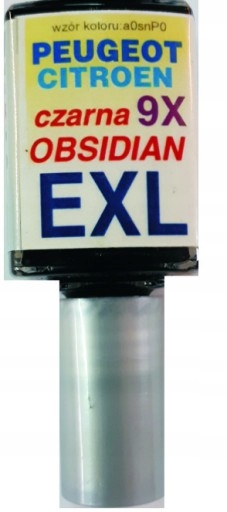 Zaprawka do rys 10ml CITROEN PEUGEOT EXL 9X CZARNA NOIR OBSIDIEN