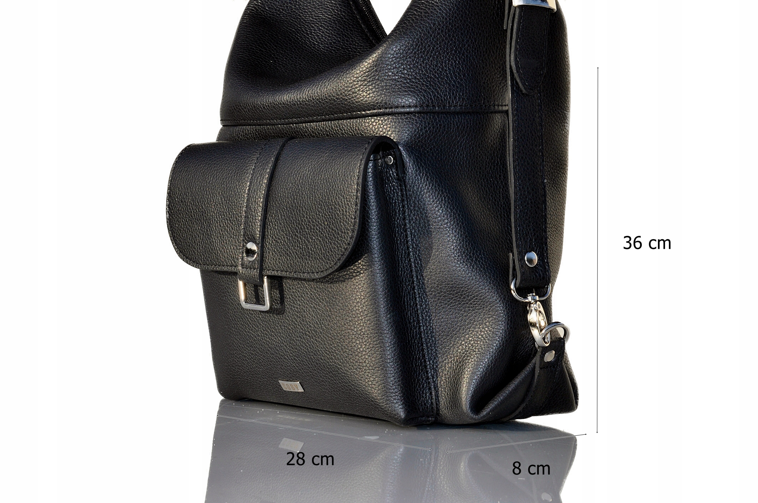 SKÓRZANY PLECAK TORBA DAMSKA 2W1 WOREK SHOPPER A4 Wzór dominujący bez wzoru