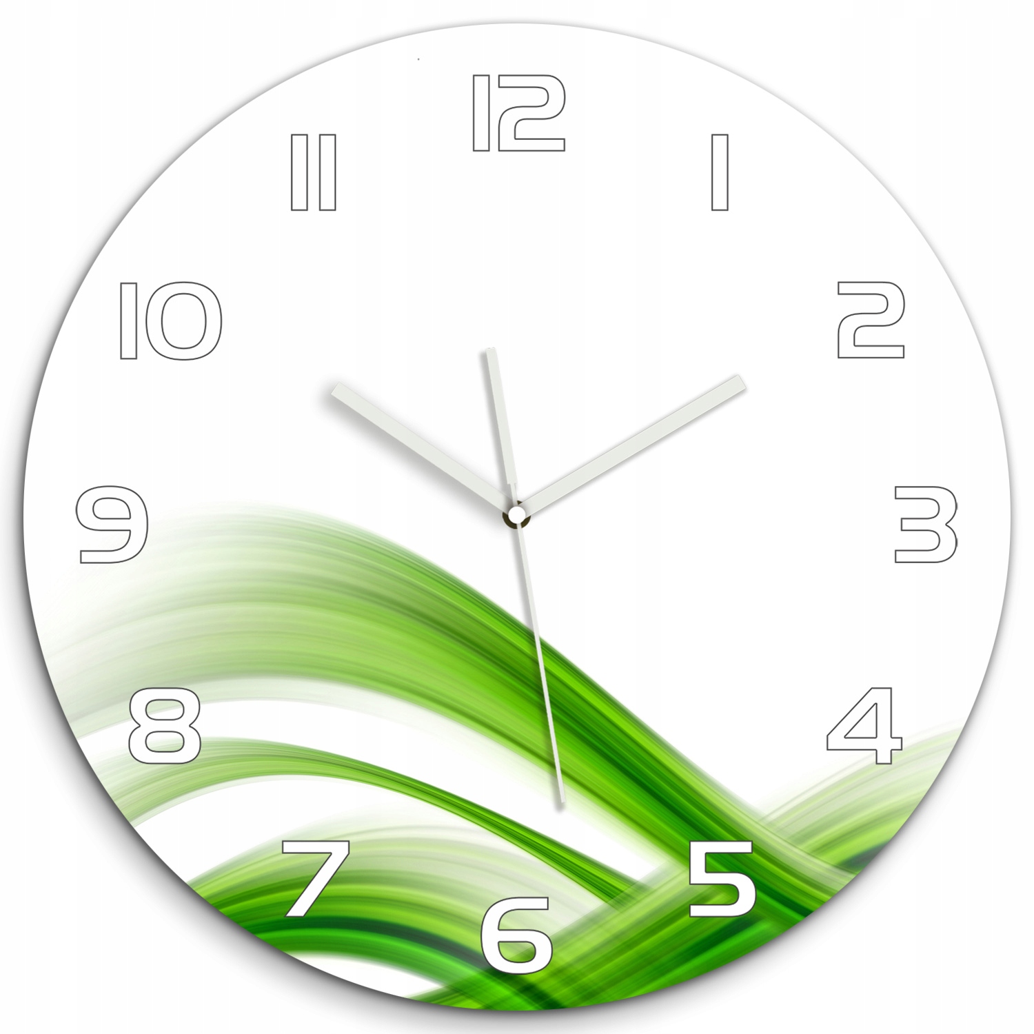 

Szklany duży zegar wiszący Abstrakcja fala fi 60cm