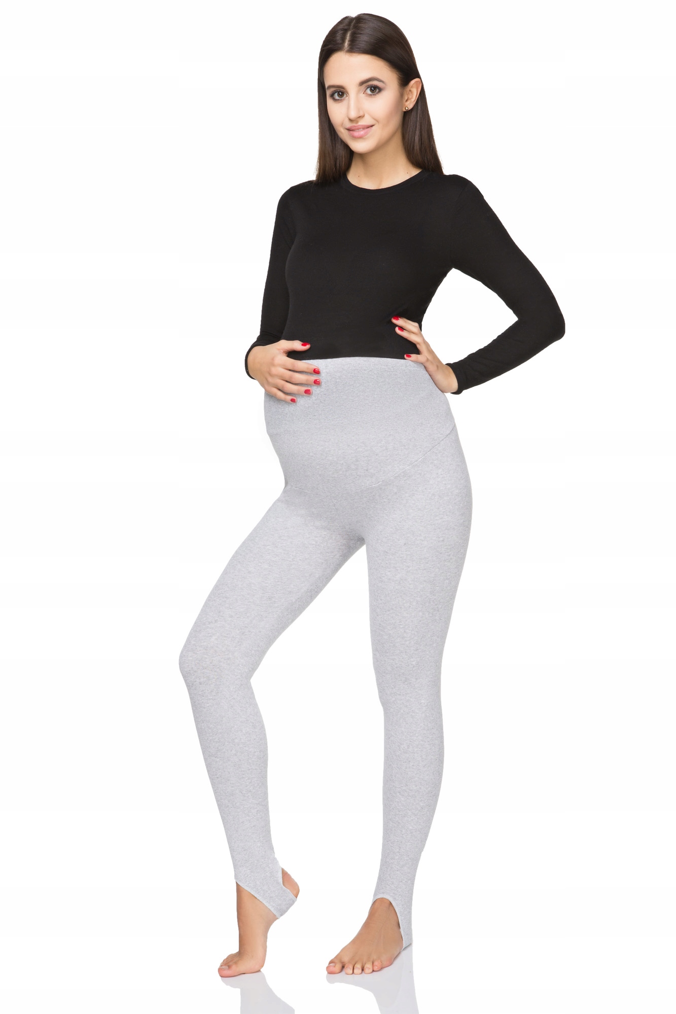 

Grube Ciążowe Legginsy Z Panelem I Zapiętką P28LS