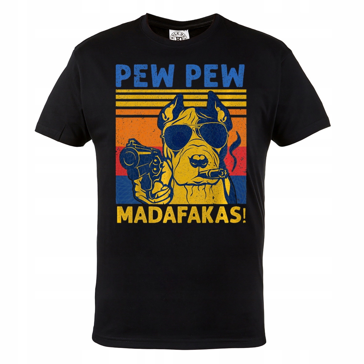 

Męska Koszulka Pies Pew Pew Madafakas