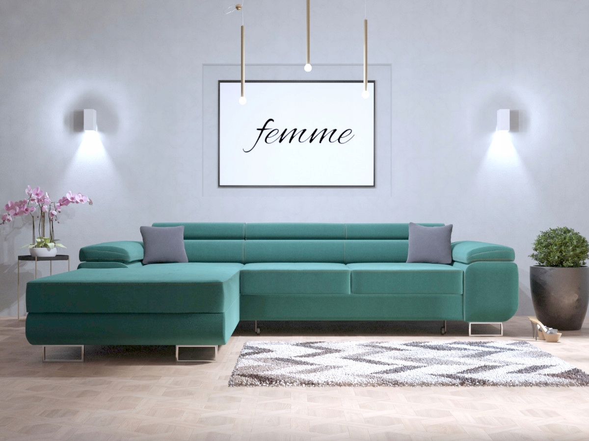 Rohová Sedací Souprava Rozkládací Rohová Sedačka 275x203 Opěrky hlavy Kontejner Comfort O-sofa