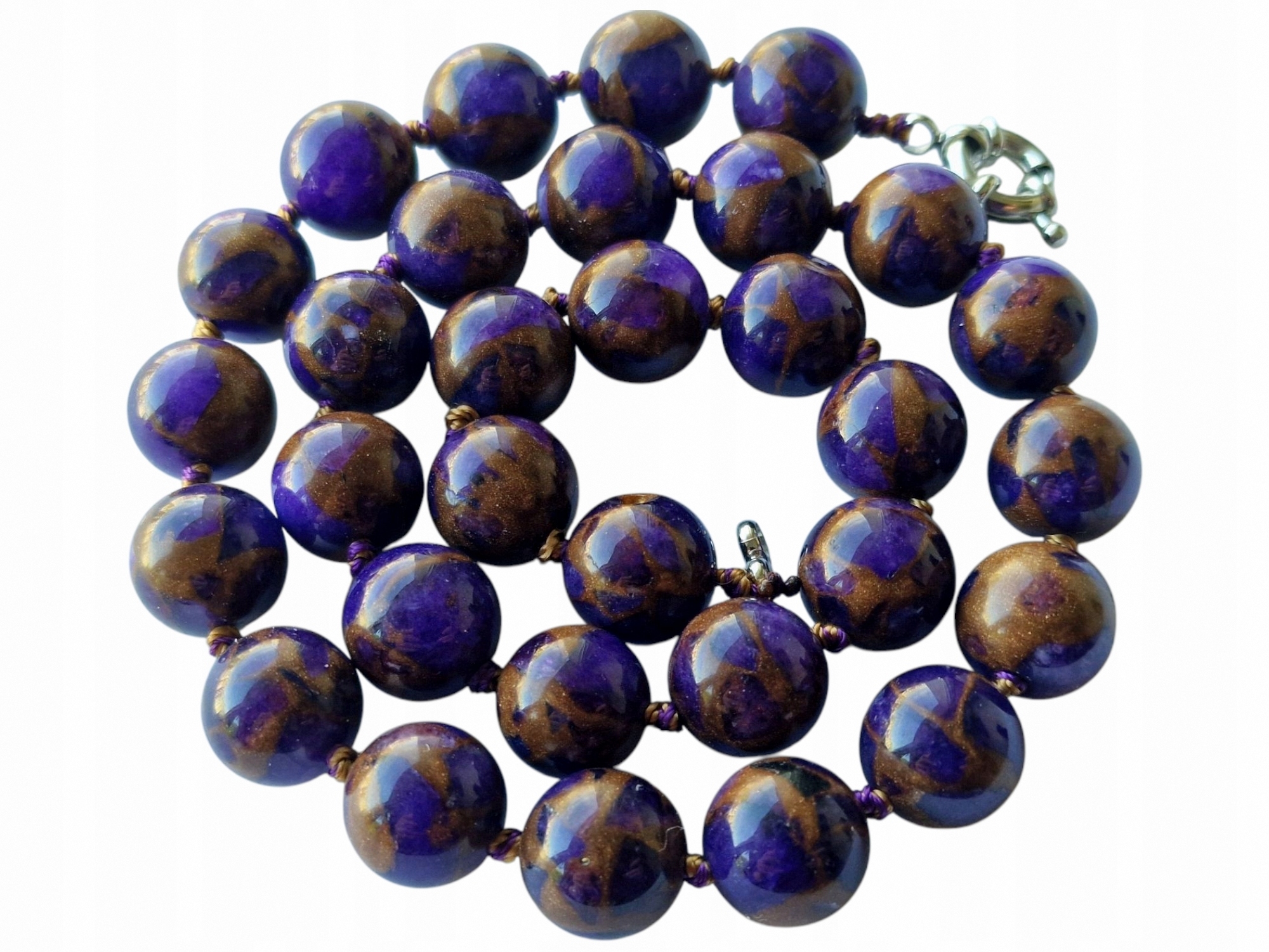 Vintage Sklo Gold Fuss Colored Stone Čaroit Náhrdelník