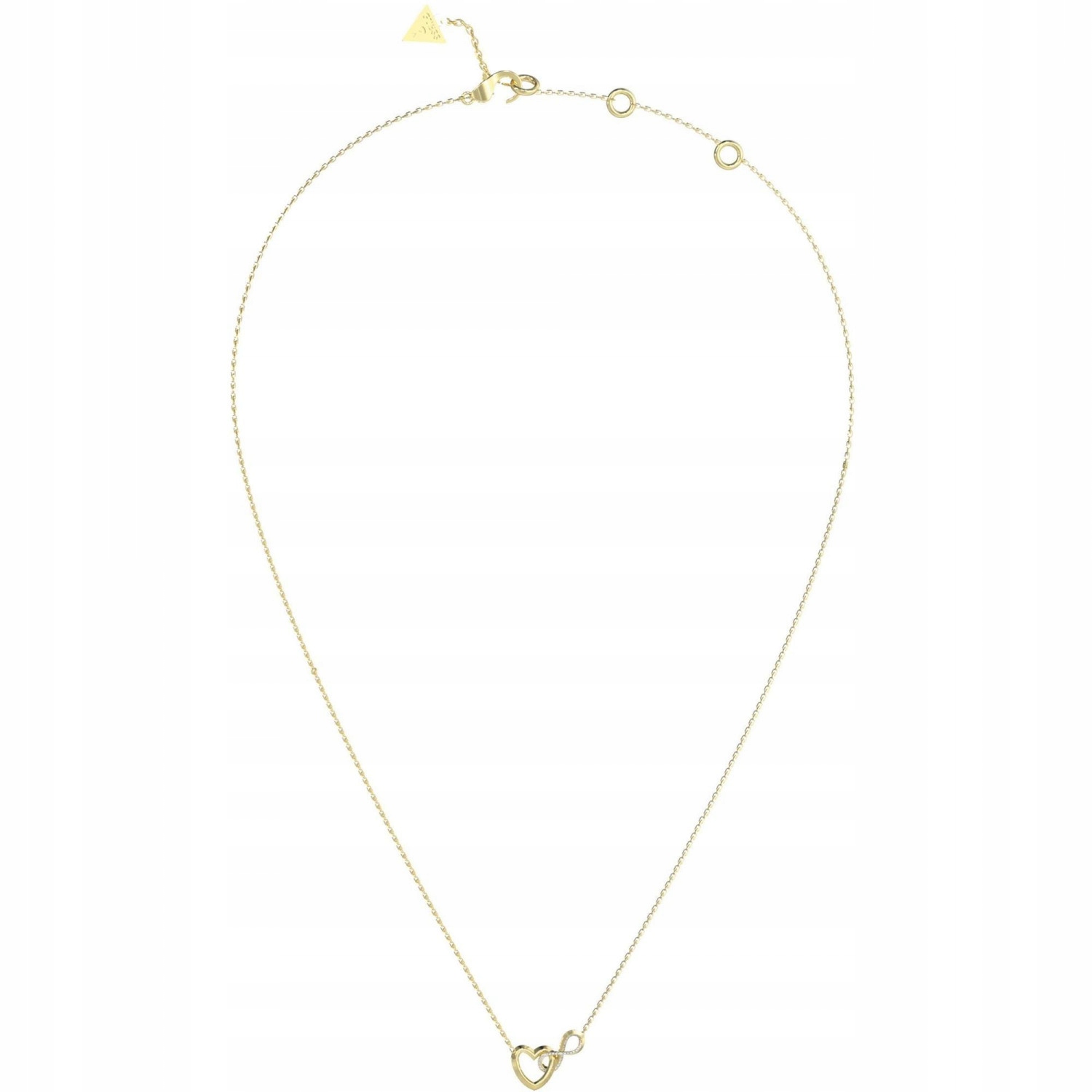 Náhrdelník Guess zlaté srdce zirkon 49 Cm