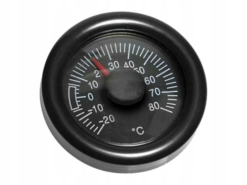 LAMPA - Czarny, okrągły TERMOMETR samochodowy