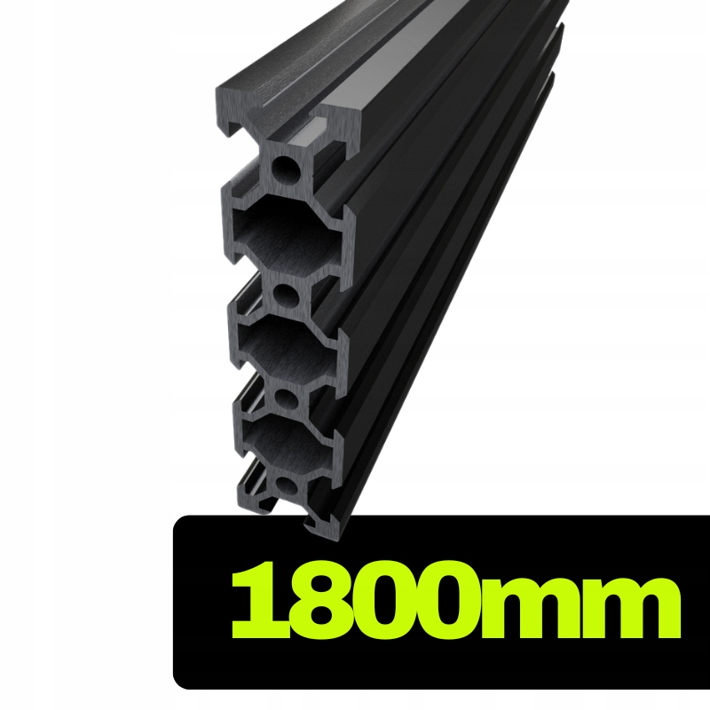 Hliníkový profil V-slot 2080 černý o délce 180 cm