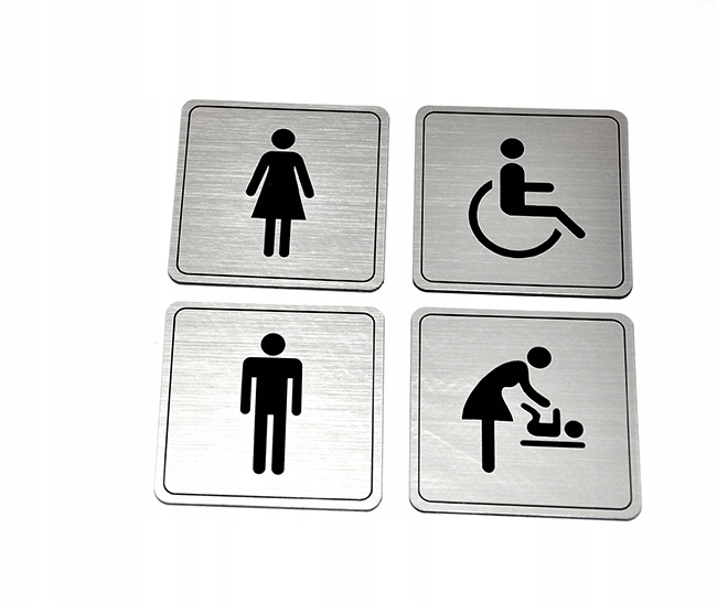 

Piktogram, znak Toaleta, Wc komplet 4 szt.