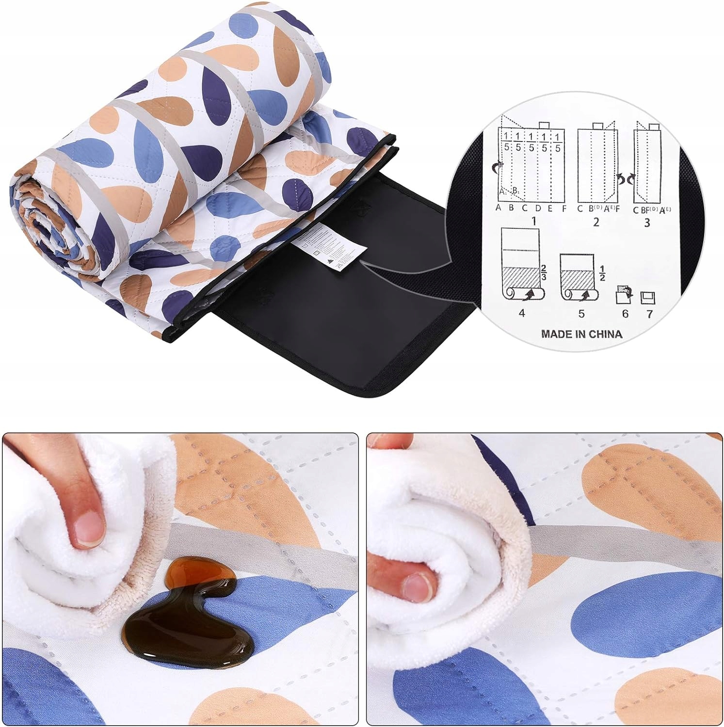 KOC PIKNIKOWY TERMICZNY DUŻY 200x200 cm WODOODPORNY MATA PLAŻOWA PARK GRILL Model Koc piknikowy plażowy do opalania kemping