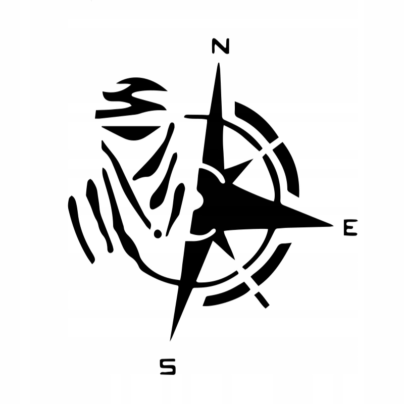 

Naklejka Dakar Kompas motocykl samochód Czarna