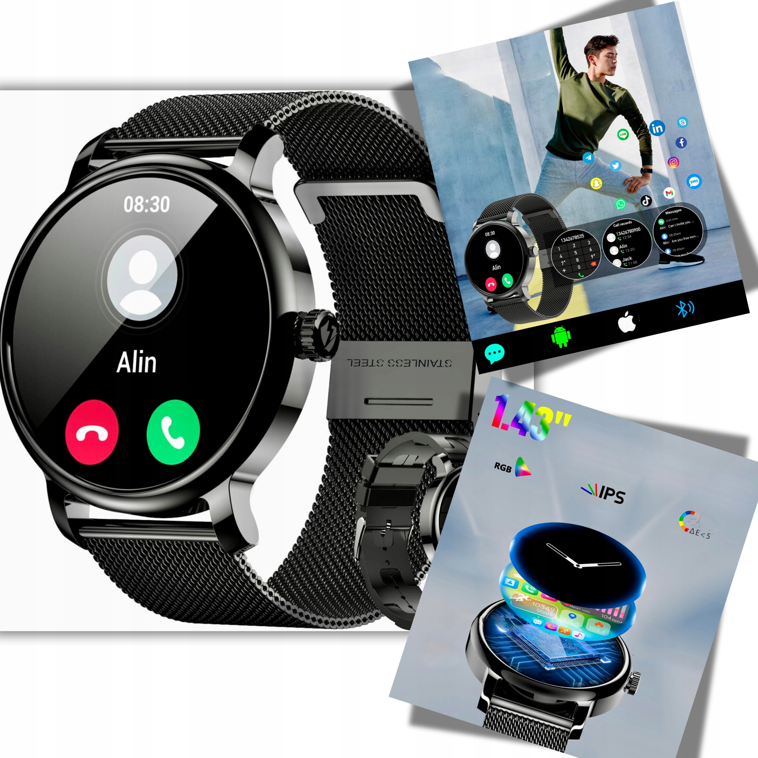 Smartwatch Męski Sportowy Fitness Zegarek Smart Watch Lemfo LF-35 1,43 Hd
