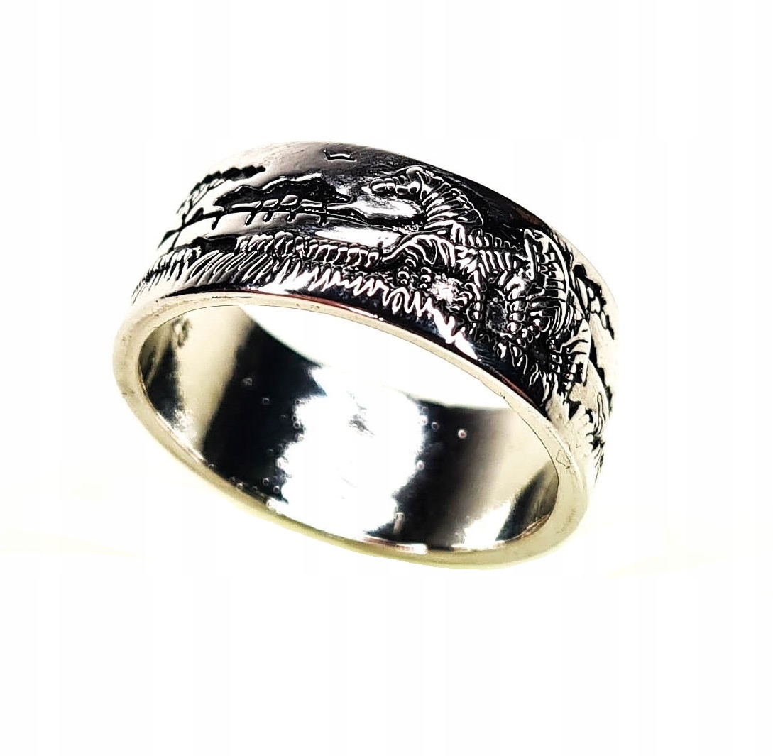 

Srebrna Obrączka Sygnet Zebra Safari Afryka R23