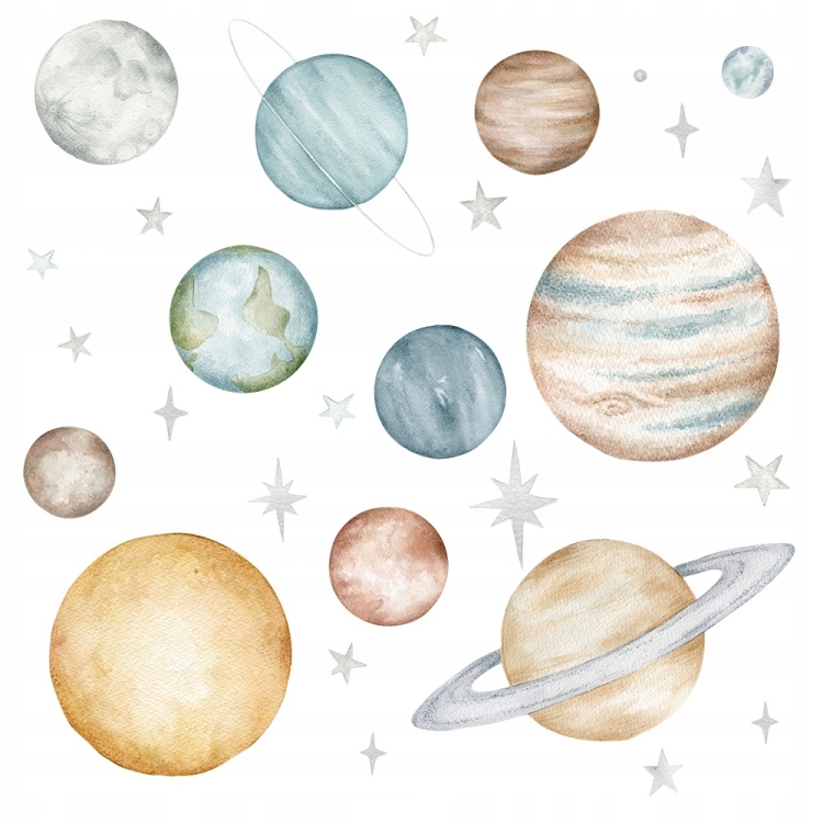 NAKLEJKI NA ŚCIANĘ PLANETY KOSMOS ROZM. L