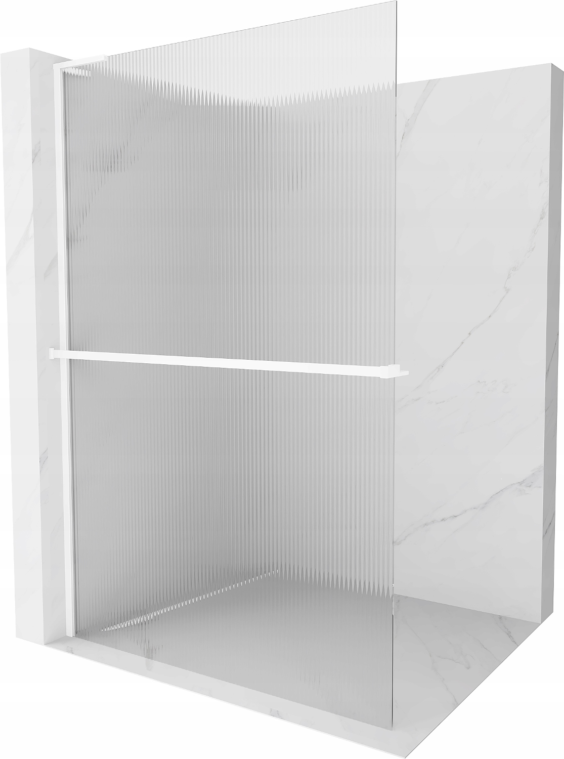 Mexen Kioto+ L Sprchová stěna Walk-in 90x200 cm, proužky, bílá