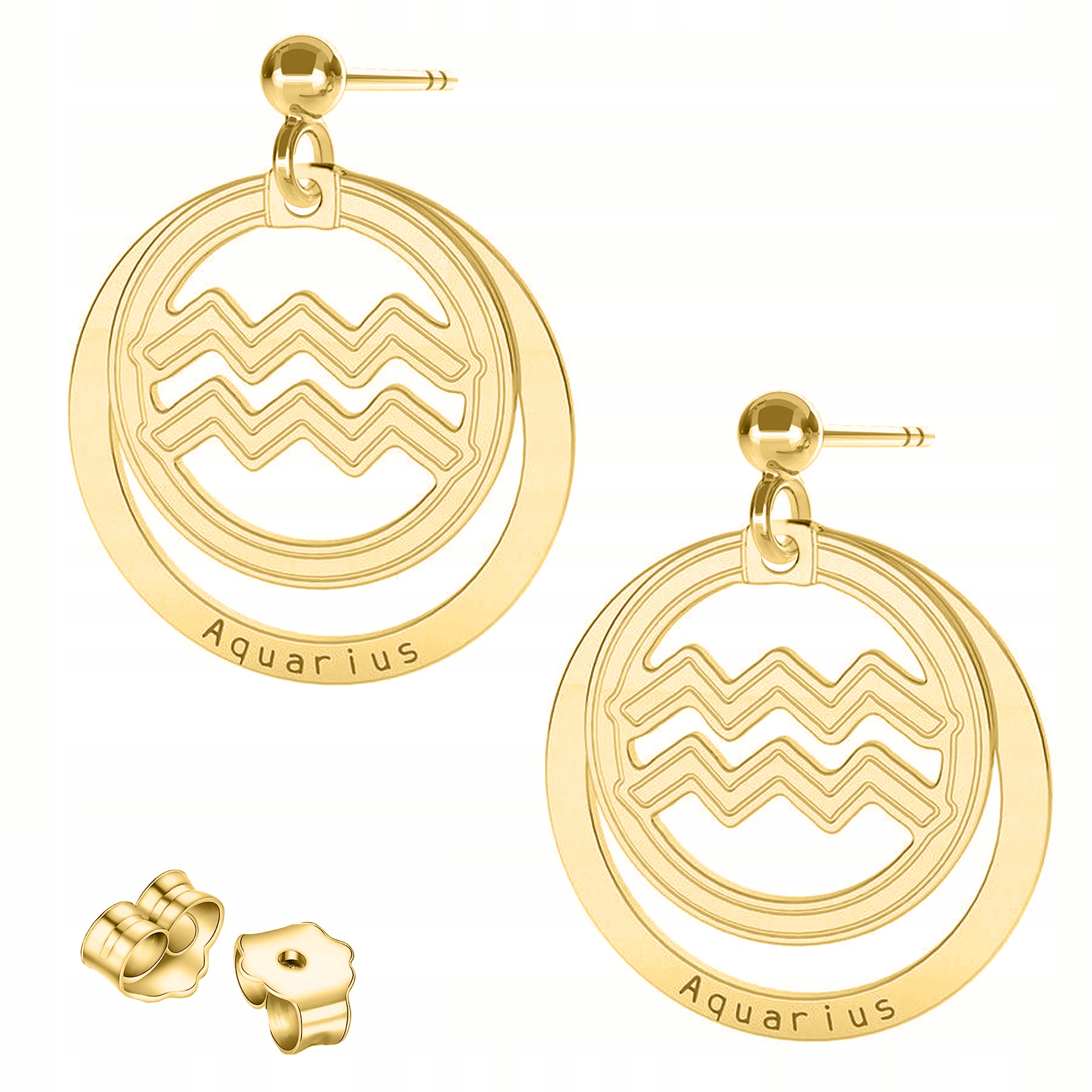 Zlaté Náušnice Zodiac Vodnář Zodiac H2O Stříbro 925