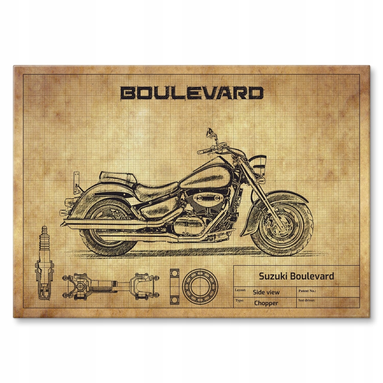 Kovový plakát Suzuki Boulevard Szyld Plech 22 x 31 cm Dárek!