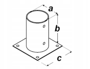 PODSTAWA SŁUPA PRZYKRĘCANA OKRĄGŁA KOTWA 100 x 150 Producent ADGO