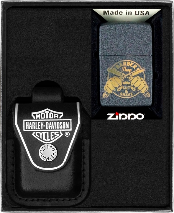 Zestaw Zippo Zapalniczka Barber Shop Design Prezentowy No6