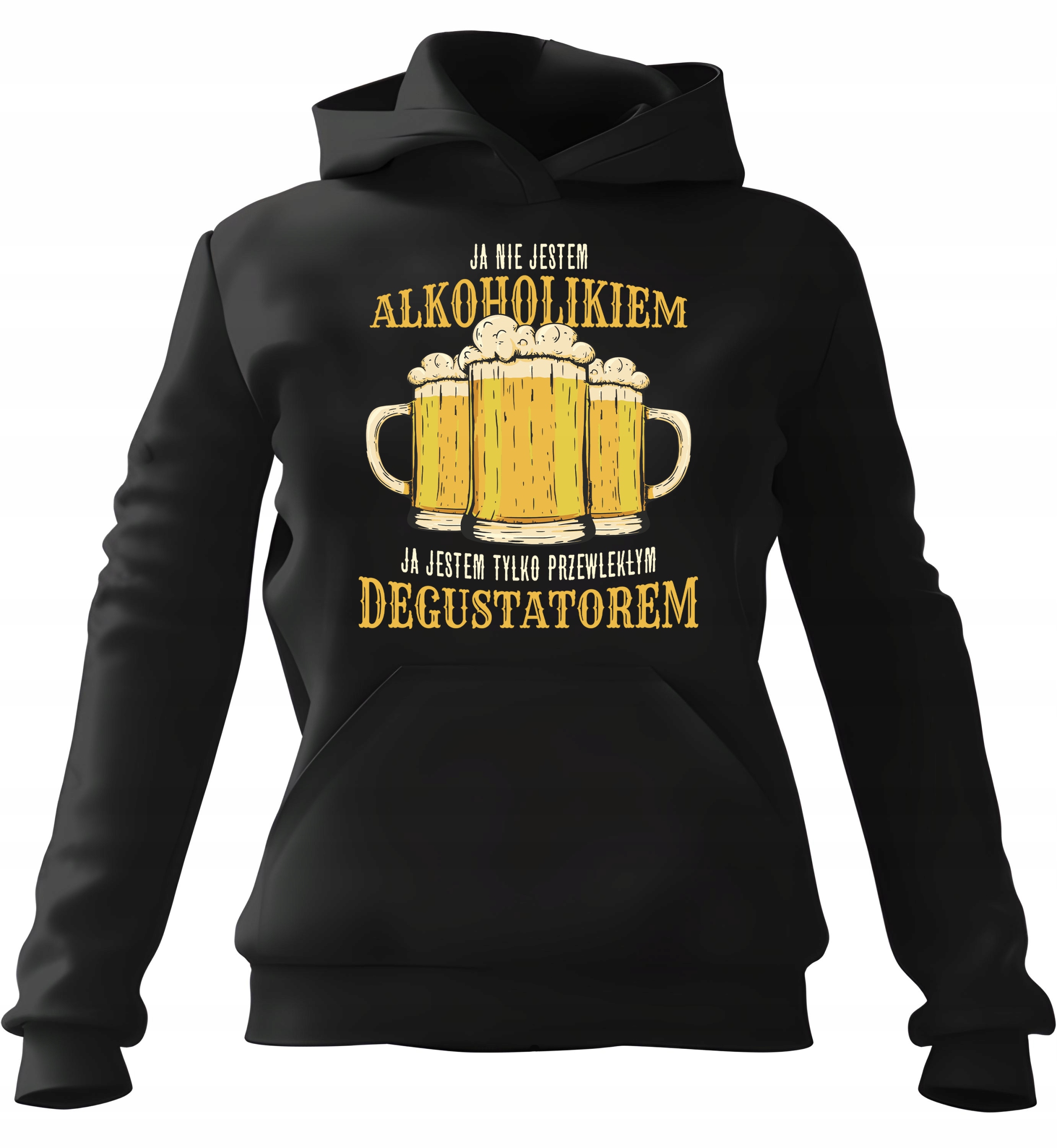 pánská mikina s kapucí Já nejsem alkoholik Černá 2XL Pro něj Face