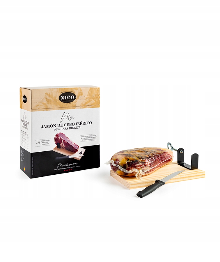 Levně Sada Mini Jamon Ibérico Mini Šunka Se Stojanem A Nožem Nico