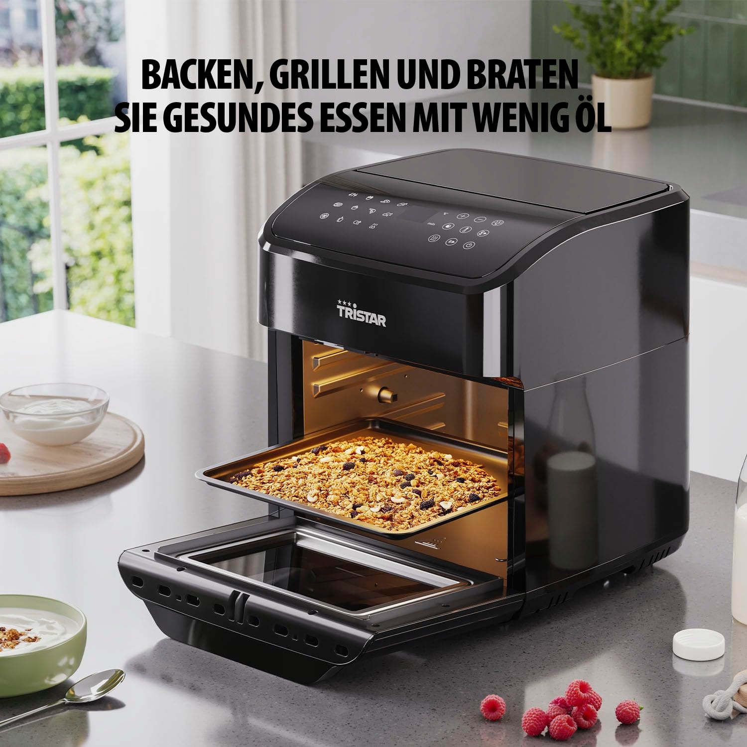 TRISTAR Mini Piekarnik Frytkownica Beztłuszczowa 2w1 12L 1800W 12 Programów — miniatura 4
